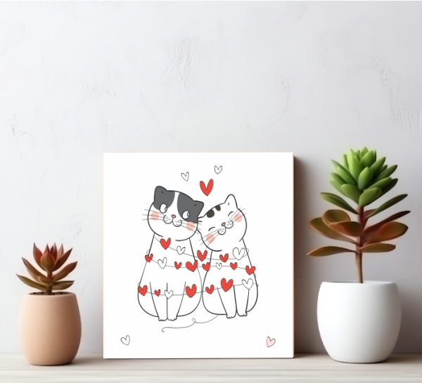 Quadro Decorativo Gato amoroso