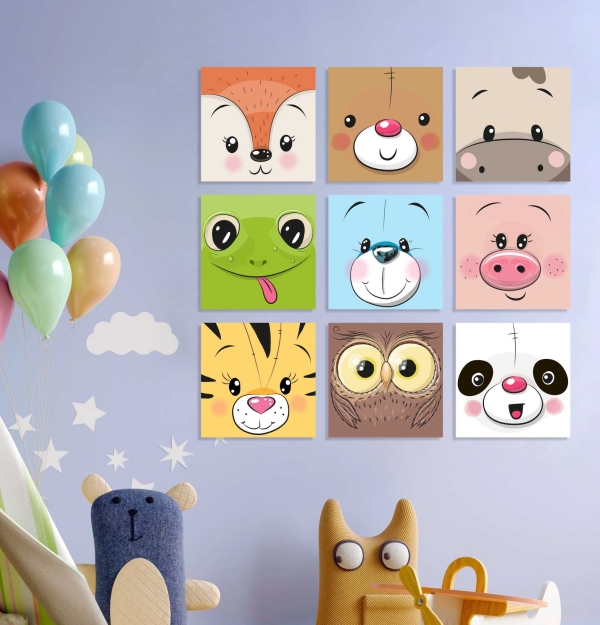 Kit Quadro Decorativo Animais