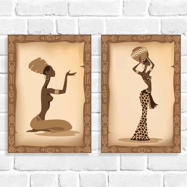 Kit Quadros Decorativos Africanas