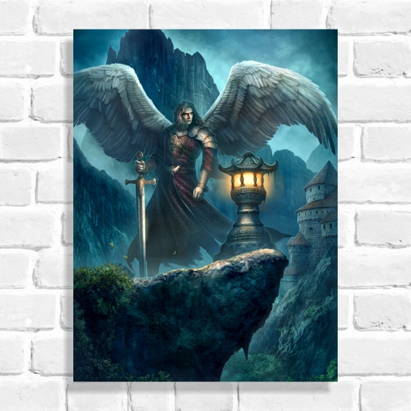 Quadro Decorativo Arcanjo Miguel a Noite