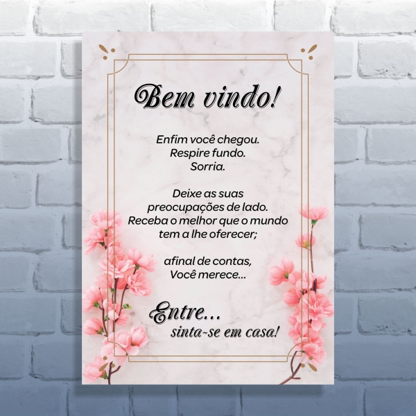Quadro Decorativo Bem Vindo