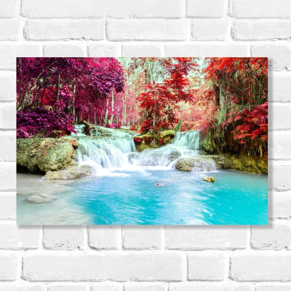 Quadro Decorativo Cachoeira em Floresta Tropical