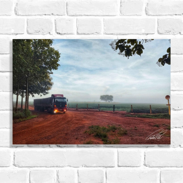 Quadro Decorativo Caminhão na Estrada de Terra (Coleção Originais do Brasil)