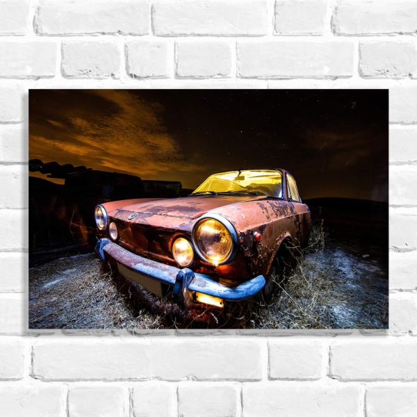 Quadro Decorativo Carro Abandonado