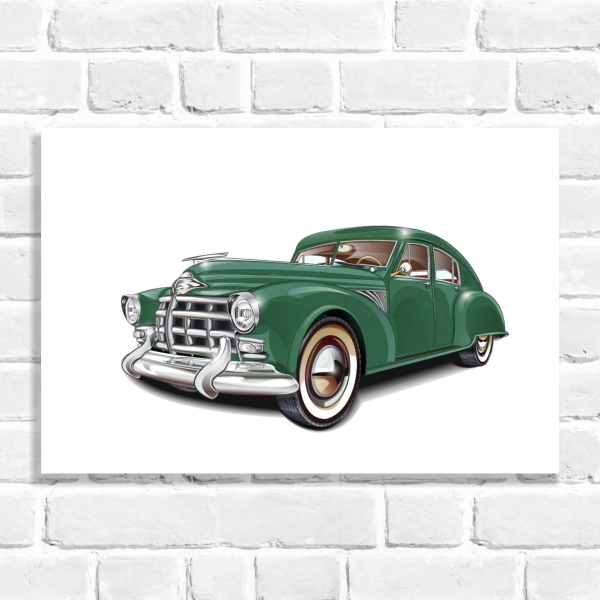 Quadro Decorativo Carro Verde