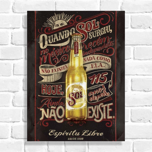 Quadro Decorativo Cerveja Sol