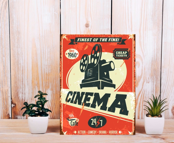 Quadro Decorativo Cinema Vintage