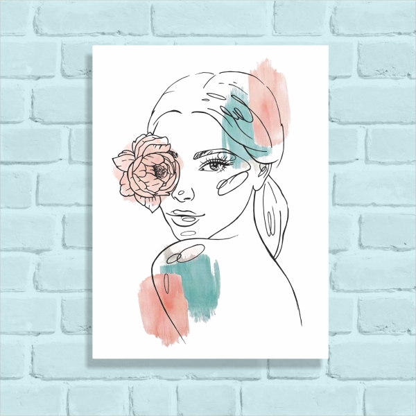 Quadro Decorativo Desenho de Mulher
