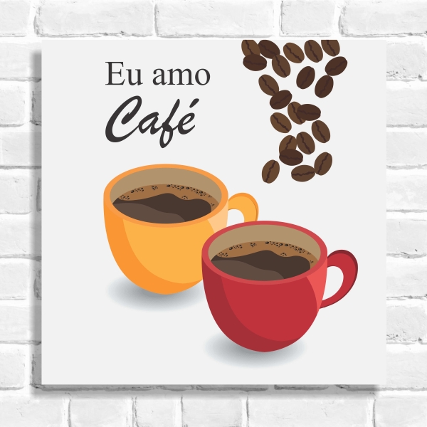 Quadro Decorativo Eu Amo Café