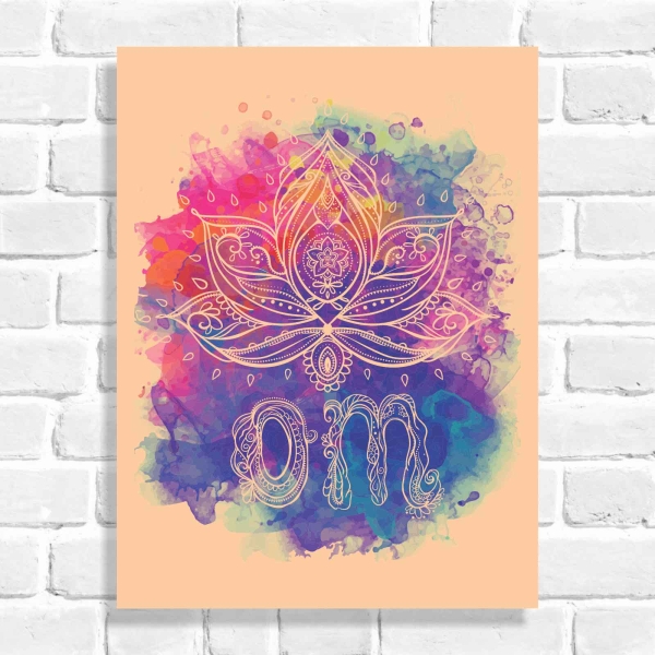 Quadro Decorativo Flor De Lótus Ornamental