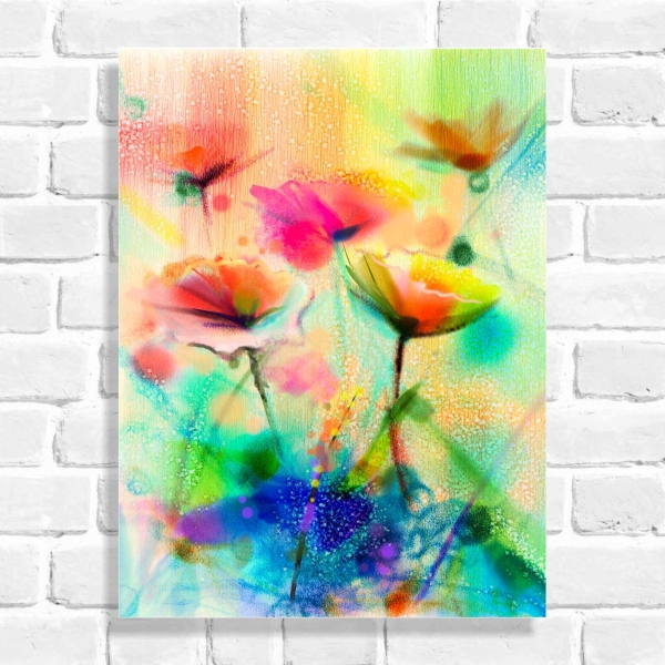 Quadro Decorativo Flores em Aquarela