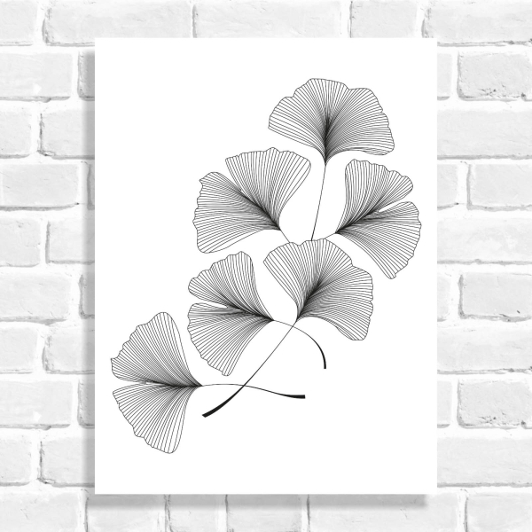 Quadro Decorativo Folhas de Ginkgo Biloba