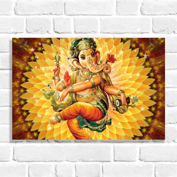 Quadro Decorativo Ganesha Dourado