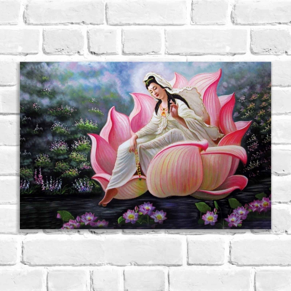 Quadro Decorativo Kuan Yin Flor