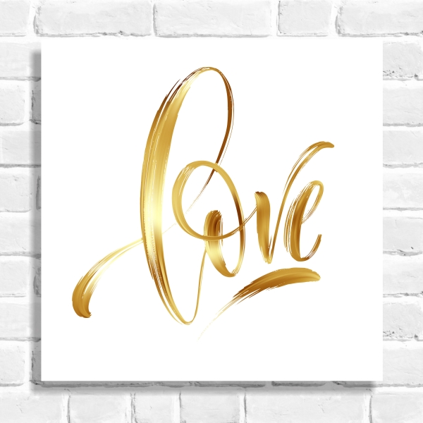 Quadro Decorativo Love (Dourado)