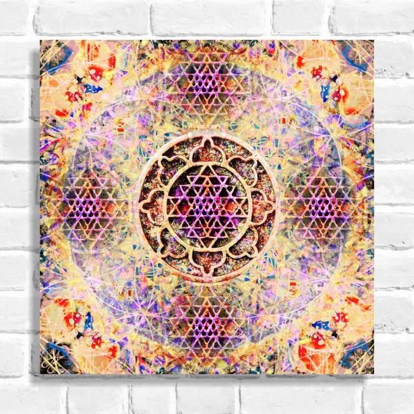 Quadro Decorativo Mandala Sri Yantra in Lótus