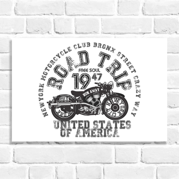 Quadro Decorativo Motocicleta Vintage