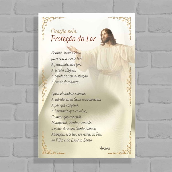 Quadro Decorativo Oração pela Proteção do Lar