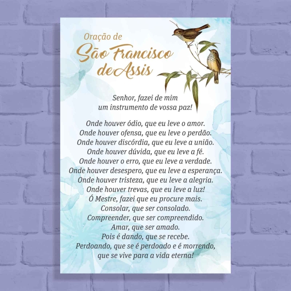 Quadro Decorativo Oração São Francisco de Assis