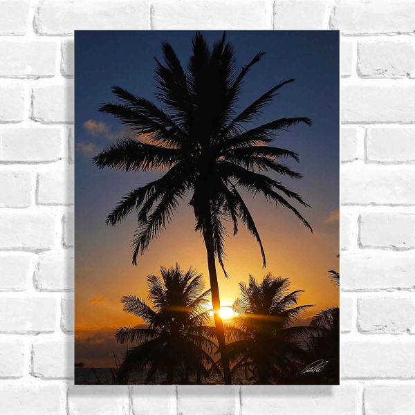 Quadro Decorativo Coqueiros Sob o Pôr do Sol (Coleção Originais do Brasil)
