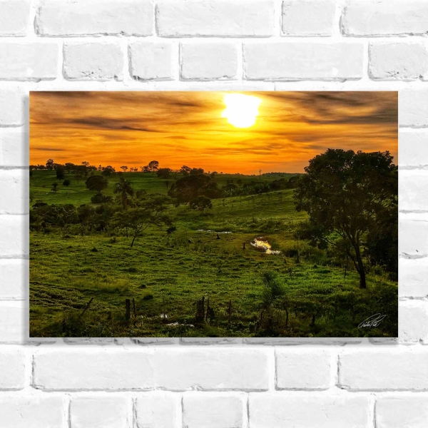 Quadro Decorativo Por do Sol na Fazenda 02 (Coleção Originais do Brasil)