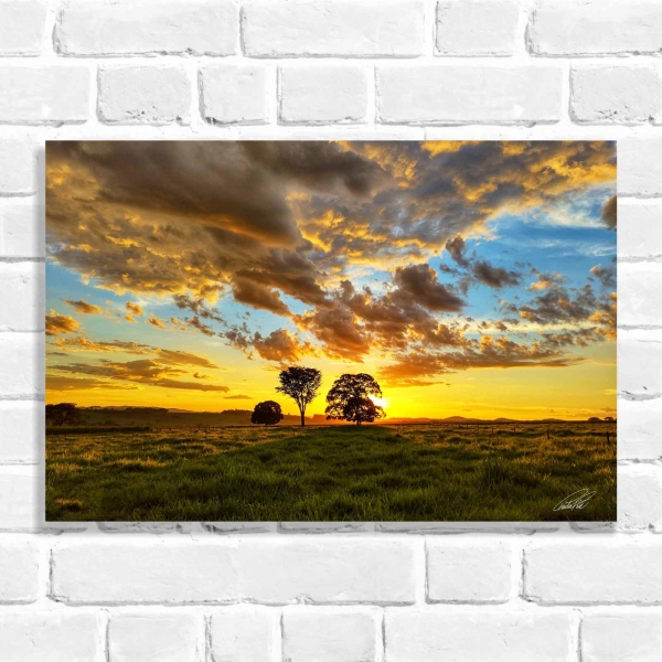 Quadro Decorativo Por do Sol em Fazenda de Goiás (Coleção Originais do Brasil)