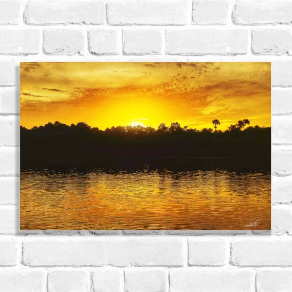 Quadro Decorativo Pôr do Sol às Margens de Rio (Coleção Originais do Brasil)