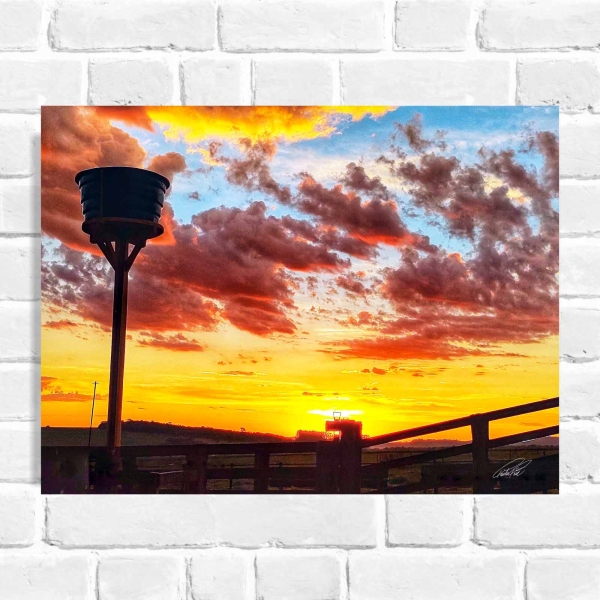 Quadro Decorativo Por do Sol na Fazenda em Goiás 02 (Coleção Originais do Brasil)
