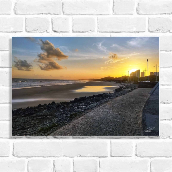 Quadro Decorativo Anoitecer na Praia (Coleção Originais do Brasil)