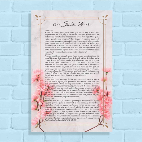 Quadro Decorativo Passagem Bíblica Isaías 54