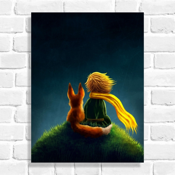 Quadro Decorativo O Pequeno Príncipe com a Raposa