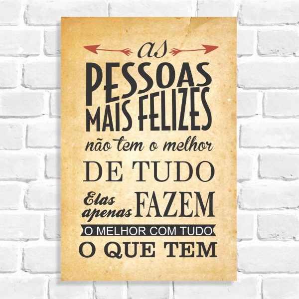 Quadro Decorativo Pessoas Mais Felizes