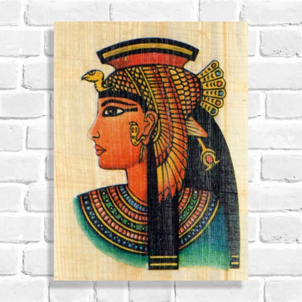 Quadro Decorativo Rainha Cleópatra em Papiro