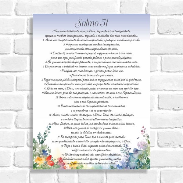 Quadro Decorativo Salmo 51