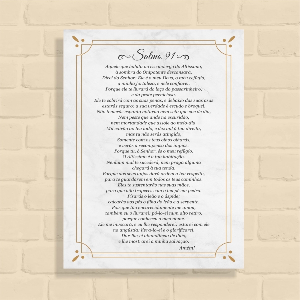 Quadro Decorativo Salmo 91 - mod. clean