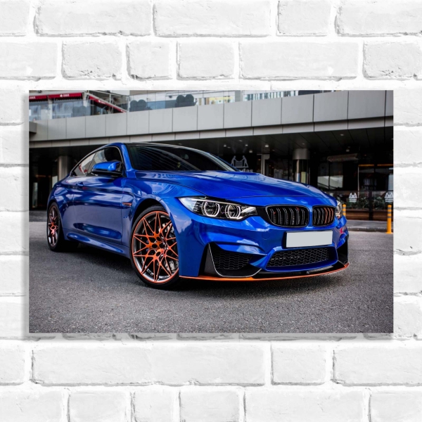 Quadro Decorativo Super Carro Azul