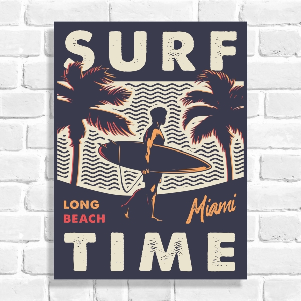 Quadro Decorativo Surf Time