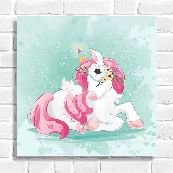 Quadro Decorativo Unicórnio Deitado