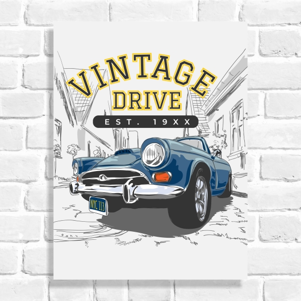 Quadro Decorativo Vintage Drive